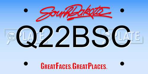 Q22BSC South Dakota License Plate