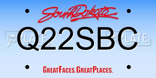 Q22SBC South Dakota License Plate