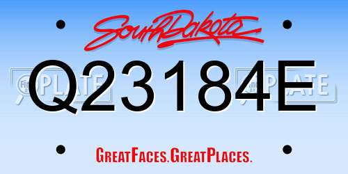 Q23184E South Dakota License Plate