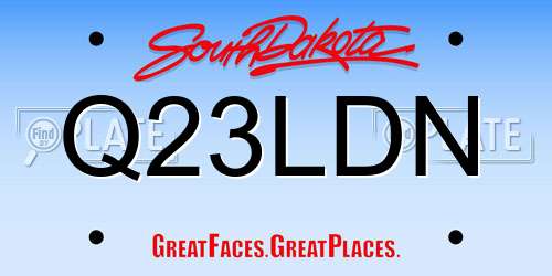 Q23LDN South Dakota License Plate