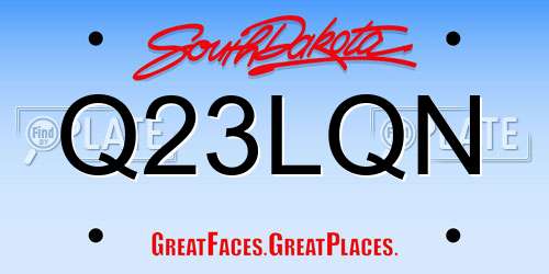 Q23LQN South Dakota License Plate