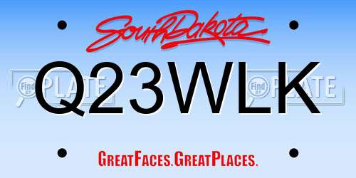 Q23WLK South Dakota License Plate