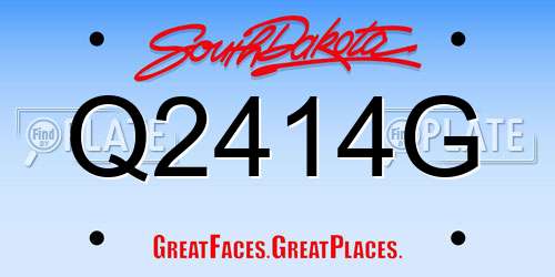 Q2414G South Dakota License Plate