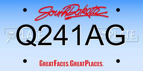 Q241AG South Dakota License Plate