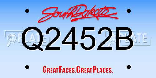 Q2452B South Dakota License Plate