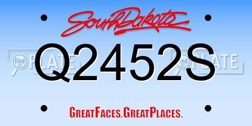 Q2452S South Dakota License Plate
