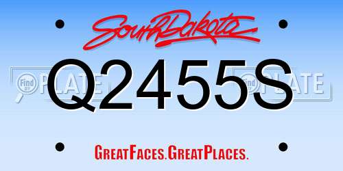 Q2455S South Dakota License Plate