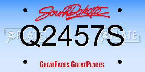 Q2457S South Dakota License Plate