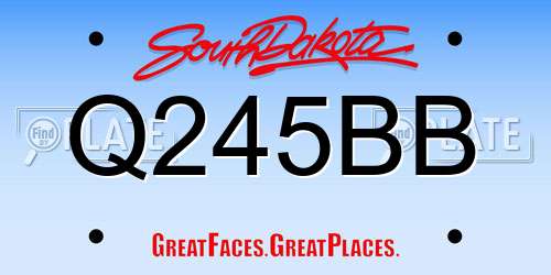Q245BB South Dakota License Plate