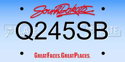 Q245SB South Dakota License Plate