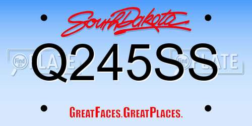 Q245SS South Dakota License Plate