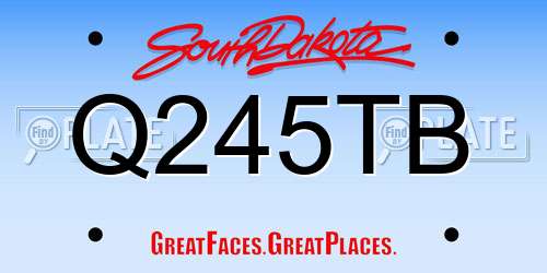Q245TB South Dakota License Plate