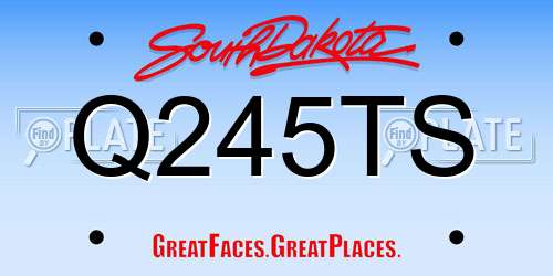 Q245TS South Dakota License Plate