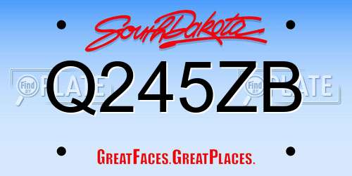 Q245ZB South Dakota License Plate