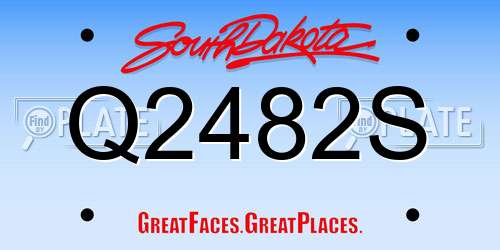 Q2482S South Dakota License Plate