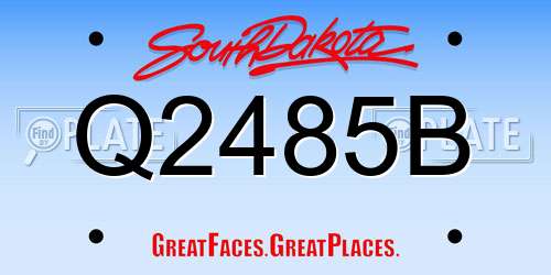 Q2485B South Dakota License Plate