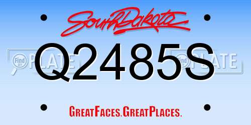 Q2485S South Dakota License Plate