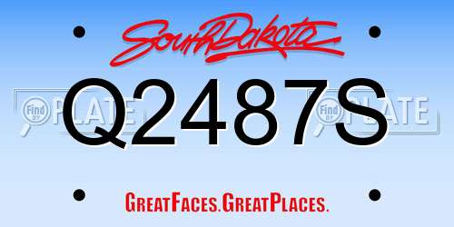 Q2487S South Dakota License Plate