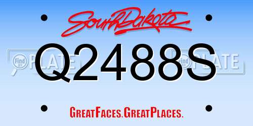 Q2488S South Dakota License Plate