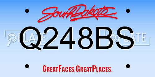 Q248BS South Dakota License Plate