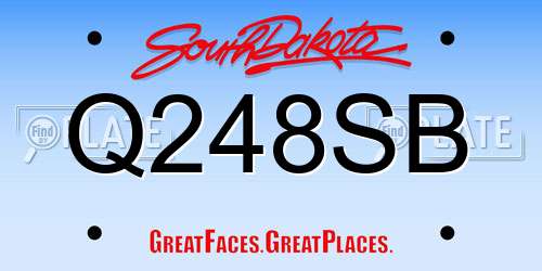 Q248SB South Dakota License Plate