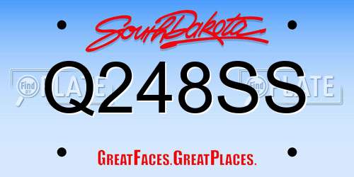 Q248SS South Dakota License Plate