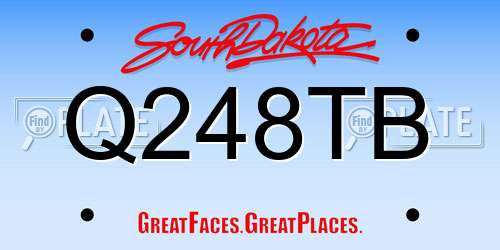 Q248TB South Dakota License Plate