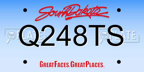 Q248TS South Dakota License Plate