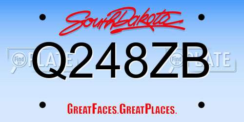 Q248ZB South Dakota License Plate