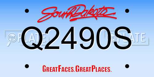 Q2490S South Dakota License Plate