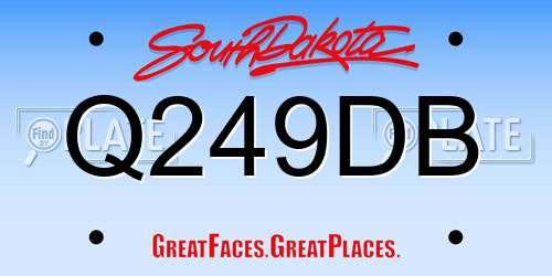 Q249DB South Dakota License Plate