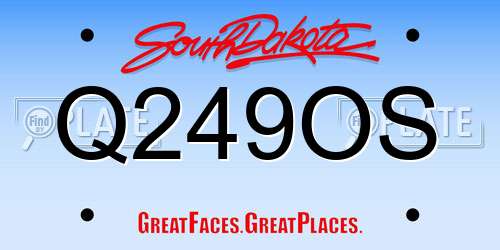 Q249OS South Dakota License Plate
