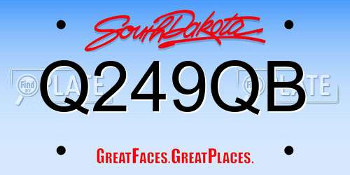 Q249QB South Dakota License Plate
