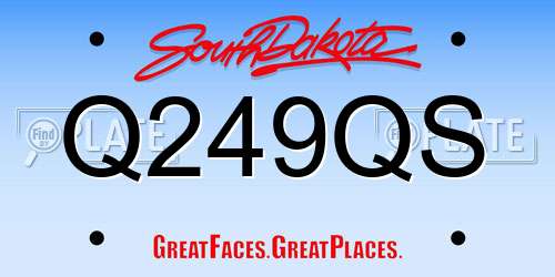 Q249QS South Dakota License Plate