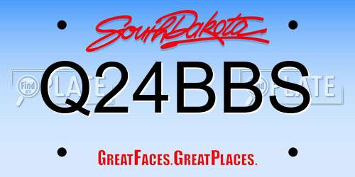Q24BBS South Dakota License Plate