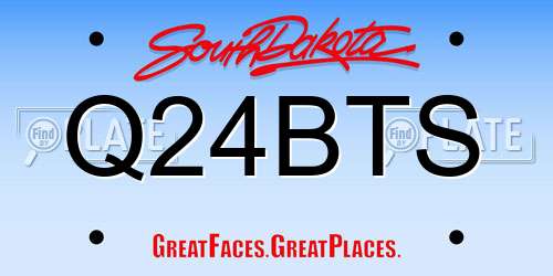 Q24BTS South Dakota License Plate