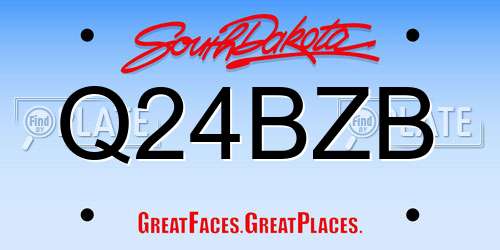 Q24BZB South Dakota License Plate