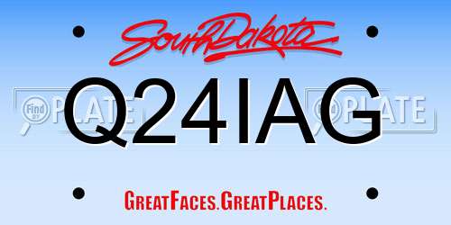 Q24IAG South Dakota License Plate