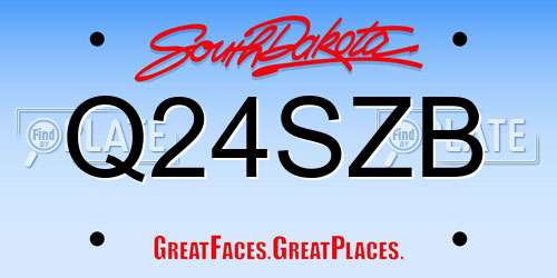 Q24SZB South Dakota License Plate