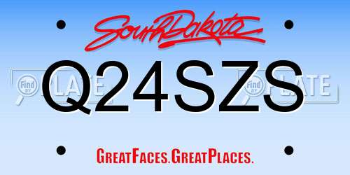 Q24SZS South Dakota License Plate