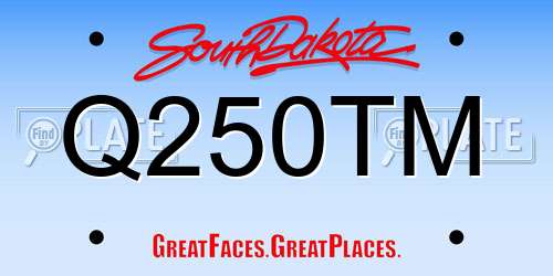 Q250TM South Dakota License Plate