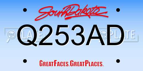 Q253AD South Dakota License Plate