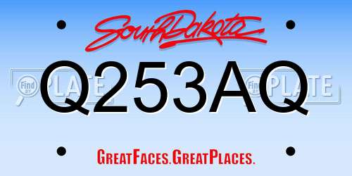 Q253AQ South Dakota License Plate