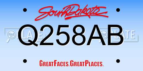 Q258AB South Dakota License Plate