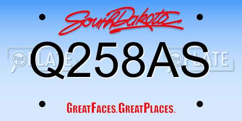 Q258AS South Dakota License Plate