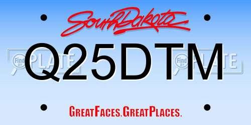 Q25DTM South Dakota License Plate