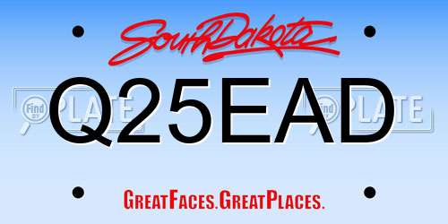 Q25EAD South Dakota License Plate
