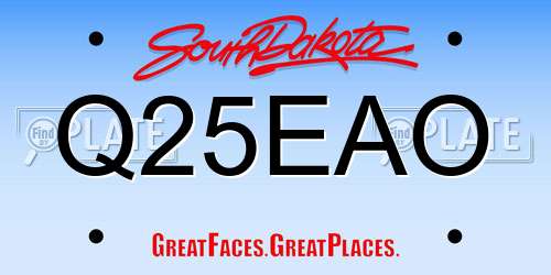Q25EAO South Dakota License Plate