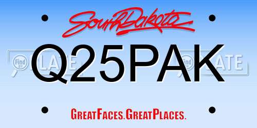 Q25PAK South Dakota License Plate