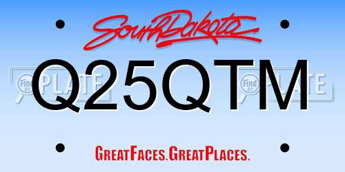 Q25QTM South Dakota License Plate